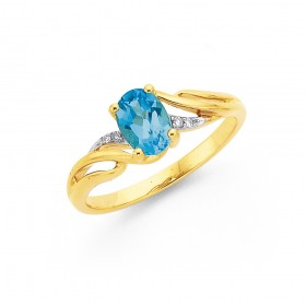 9ct+Blue+Topaz+%26amp%3B+Diamond+Ring