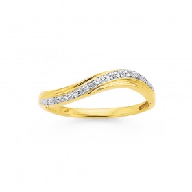 9ct+Swirl+Diamond+Ring