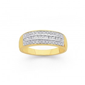 9ct-3-Row-Diamond-Ring-TDW25ct on sale