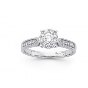 9ct-White-Gold-Diamond-Engagement-Ring on sale