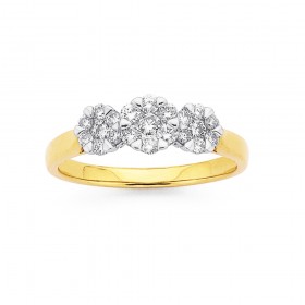 9ct-Diamond-Cluster-Ring on sale