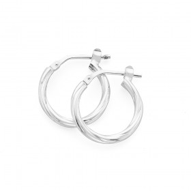 Sterling+Silver+12mm+Twist+Hoops