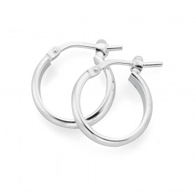 Sterling+Silver+12mm+Half+Round+Hoop+Earrings