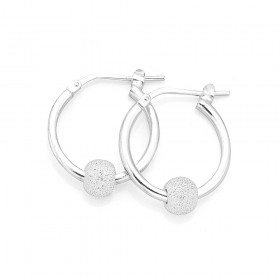 Sterling+Silver+15mm+Stardust+Hoop+Earring