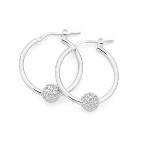 20mm+Filigree+Ball+Hoop+Earrings+in+Sterling+Silver