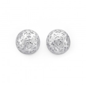 10mm+Filigree+Stud+Earrings+in+Sterling+Silver