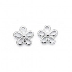 Sterling+Silver+Open+Flower+Stud+Earrings