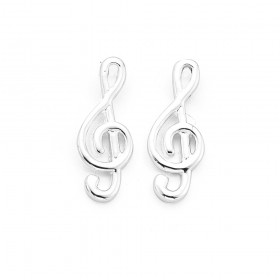 Muscial-Note-Stud-Earrings-in-Silver on sale