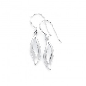 Leaf+Earrings+in+Sterling+Silver