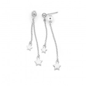 Sterling+Silver+Drop+Earrings+Featuring+Stars