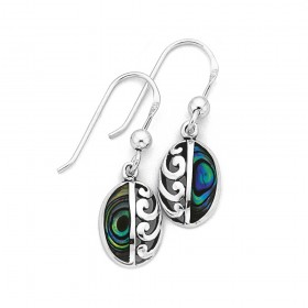 Paua+Earrings+with+Sterling+Silver+Design