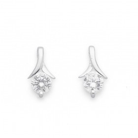 Cubic+Zirconia+Drop+Earring+in+Sterling+Silver