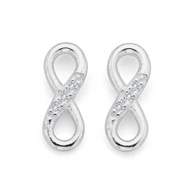 Cubic+Zirconia+Infinity+Studs+in+Sterling+Silver