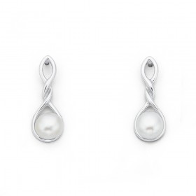 Sterling+Silver+Freshwater+Pearl+Twist+Studs