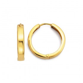 9ct+Gold+Hoops+18mm