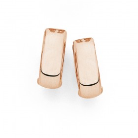 9ct+10mm+Rose+Gold+Polished+Huggie+Earrings