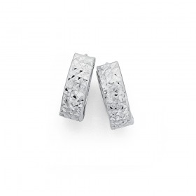 Diamond-Cut-Huggies-in-9ct-White-Gold on sale