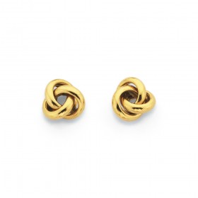 Knot+Studs+in+9ct+Yellow+Gold