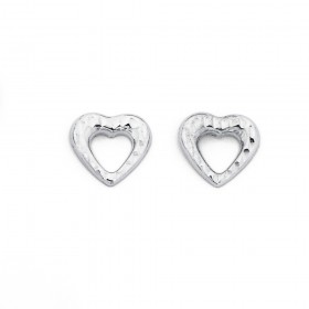 9ct-White-Gold-Heart-Studs on sale