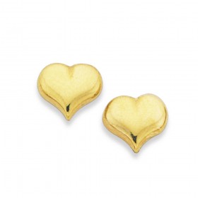 9ct+Polished+Heart+Stud+Earrings