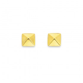 Pyramid+Studs+in+9ct+Yellow+Gold