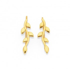 Curved+Vine+Ear+Climbers+in+9ct+Yellow+Gold