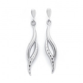 9ct-White-Gold-Diamond-Cut-Earrings on sale