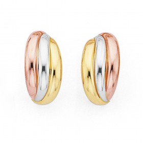 9ct-Tri-Tone-Hoop-Studs on sale