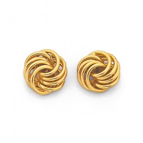 Ring+Stud+Earrings+in+9ct+Yellow+Gold