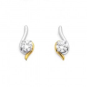 9ct+Cubic+Zirconia+Earrings