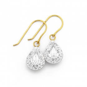 9ct+Crystal+Earrings