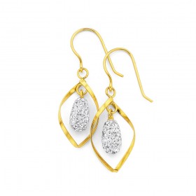 9ct+Crystal+Earrings