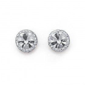 9ct+Crystal+Studs