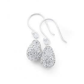 Crystal+Drop+Earrings+in+Sterling+Silver