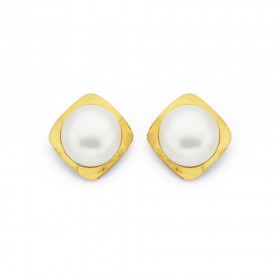 9ct+Freshwater+Pearl+Studs