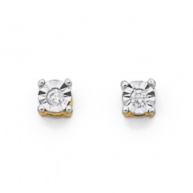 Diamond+Studs+in+9ct+Yellow+Gold