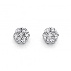 9ct-White-Gold-Diamond-Cluster-Studs-Total-Diamond-Weight33ct on sale