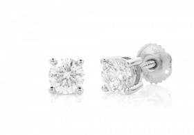 18ct-White-Gold-Screwback-Studs-Total-Diamond-Weight100ct on sale