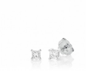 9ct-White-Gold-Princess-Cut-Diamond-Studs on sale