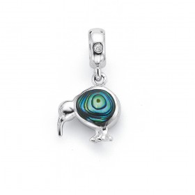 Sterling+Silver+Paua+%26amp%3B+Cubic+Zirconia+Kiwi+Cubic+Zirconia+Addorn+Charm