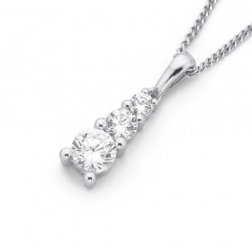 Sterling+Silver+Cubic+Zirconia+Pendant