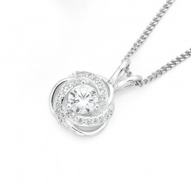 Cubic+Zirconia+Pendant+in+Sterling+Silver