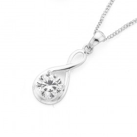 Sterling-Silver-Cubic-Zirconia-Infinity-Loop-Pendant on sale