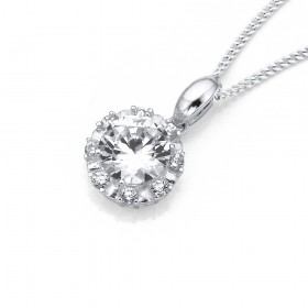 Sterling+Silver+Cubic+Zirconia+Pendant