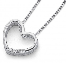 Cubic+Zirconia+Heart+Pendant+in+Sterling+Silver