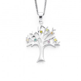 Cubic+Zirconia+Tree+of+Life+Pendant+in+Sterling+Silver