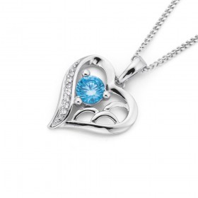 Blue+Cubic+Zirconia+%26amp%3B+Cubic+Zirconia+Heart+Pendant+in+Sterling+Silver