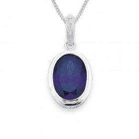 Violet+Cubic+Zirconia+Enhancer+Pendant+in+Sterling+Silver