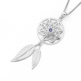 Cubic+Zirconia+Dreamcatcher+Pendant+in+Sterling+Silver