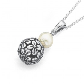 Silver+Pearl+%26amp%3B+Flower+Ball+Pendant